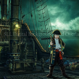 Pirate Ship digital backdrop digital background {PREMIUM}