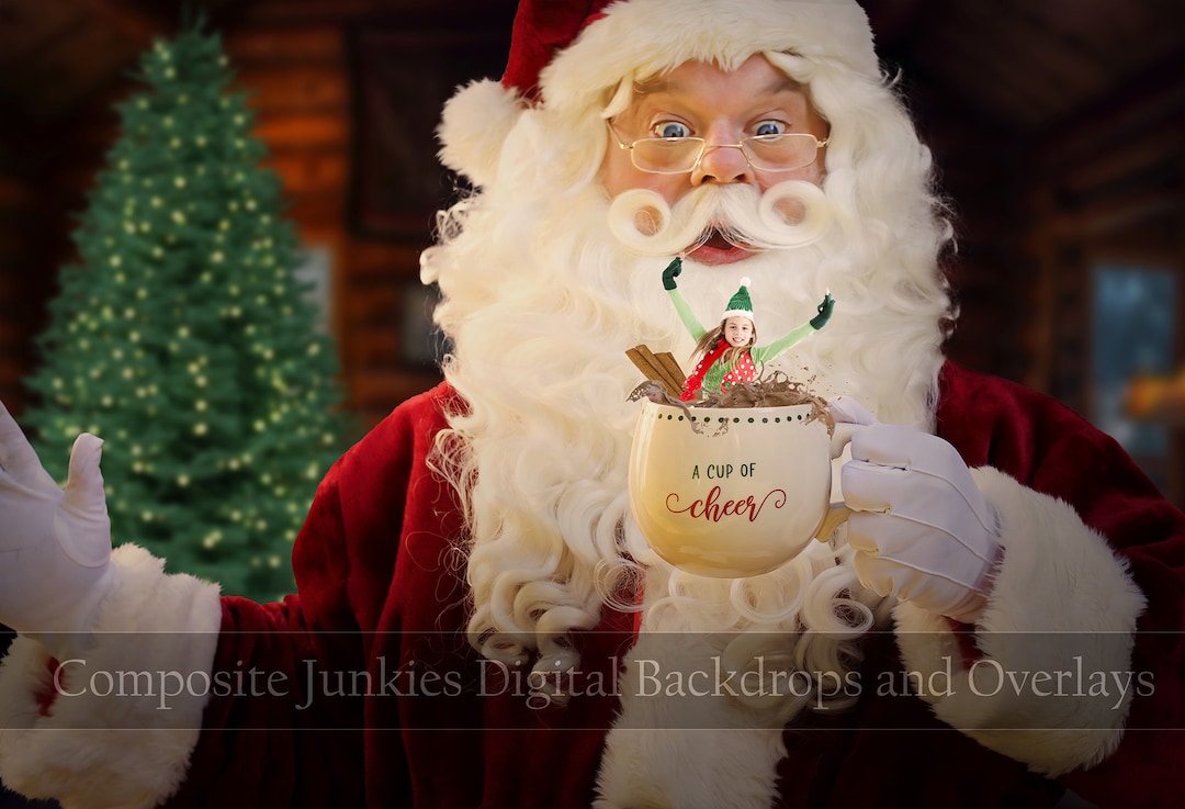 Santa Claus Digital Background Hot Chocolate Digital Background