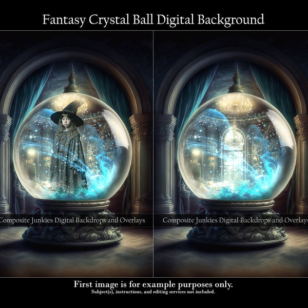 Fantasy Wizard Crystal Ball Digital Background, Magic Digital Backdrop, Composite Photography, Digital Photo Frame, Photography Backgrounds