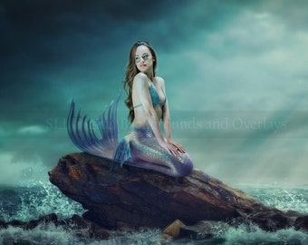 Fantasy Mermaid Tail Digital Backdrop - JPEG