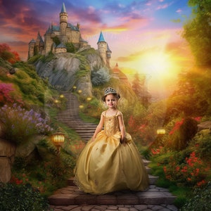 Castle Digital Backdrop for Composite Photography / Fairy Tale Backdrop / For Photographers / Digital Composite Art / Storybook Backdrop
