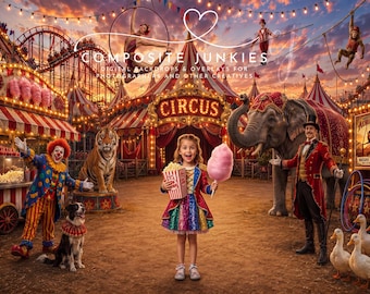 Vintage Circus Carnival Digital Backdrop | Big Top Circus Background | Fantasy Carnival Composite | Ringmaster Photography Backdrop |