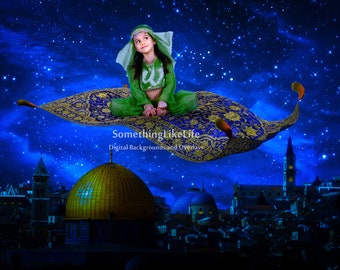 Aladdin Flying Carpet Digital Background | Arabian Nights (JPEG)
