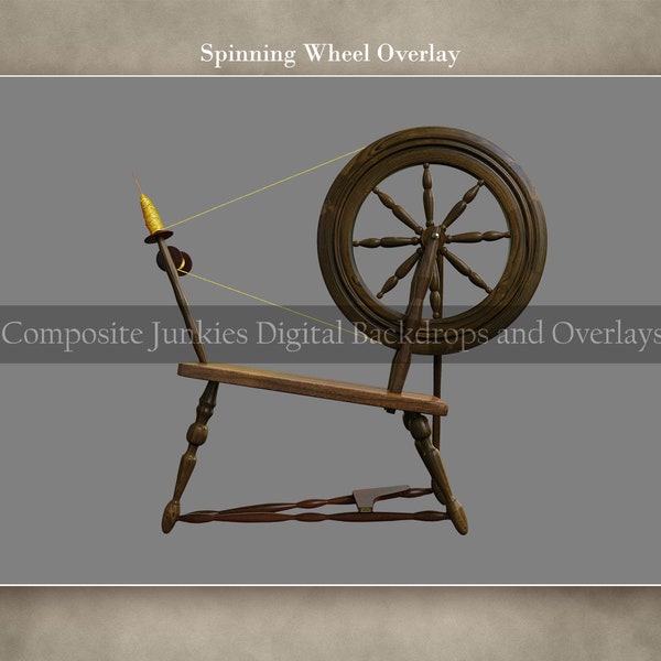 Digital Spinning Wheel Overlay, Clip Art, PNG for Photography Composite Images, Fairy Tale Elements for Composite Photos