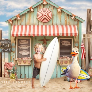 Summertime Beach Digital Backdrop for Kids Photography Composite Art / Tropical Beach / Fun Photo Composition / Digital Photography Props
