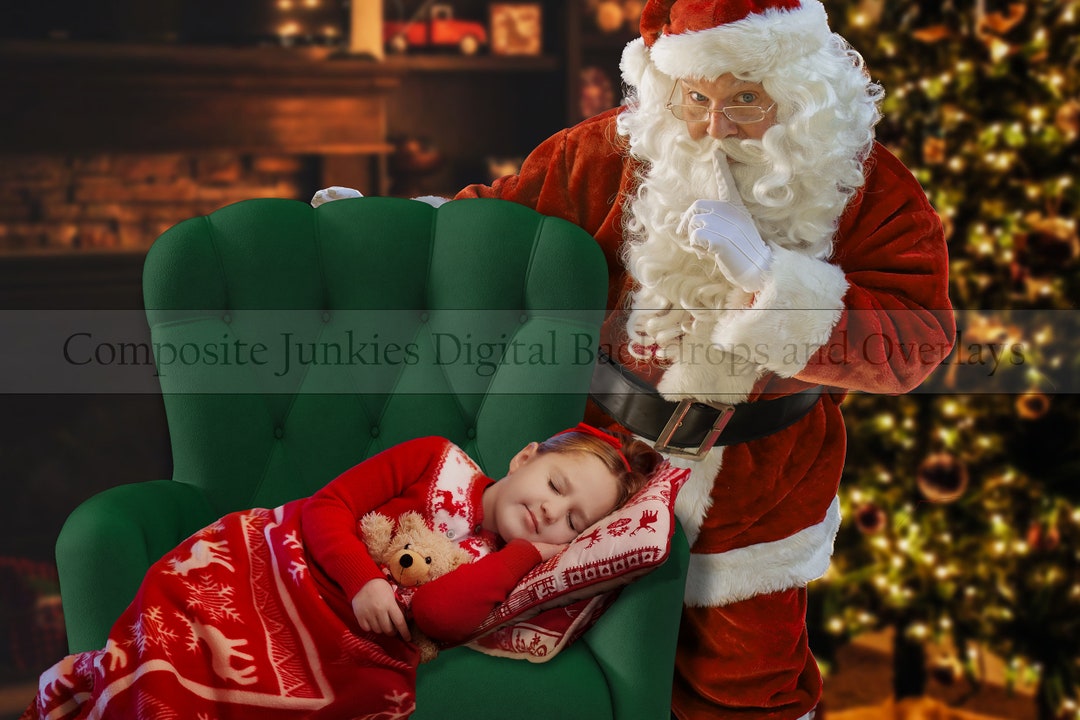 Santa Digital Background Backdrop Christmas Digital - Etsy