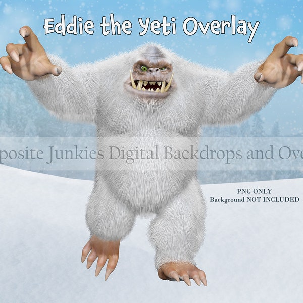 Abominable Snowman PNG Overlay, Yeti ClipArt, Monster Overlay, Digital Overlay, Composite Images