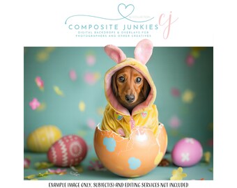 Custom Pet Portrait Easter Digital Backdrop, Photography Background, Photo Manipulation, Add your subject, Spring Time, Photoshop