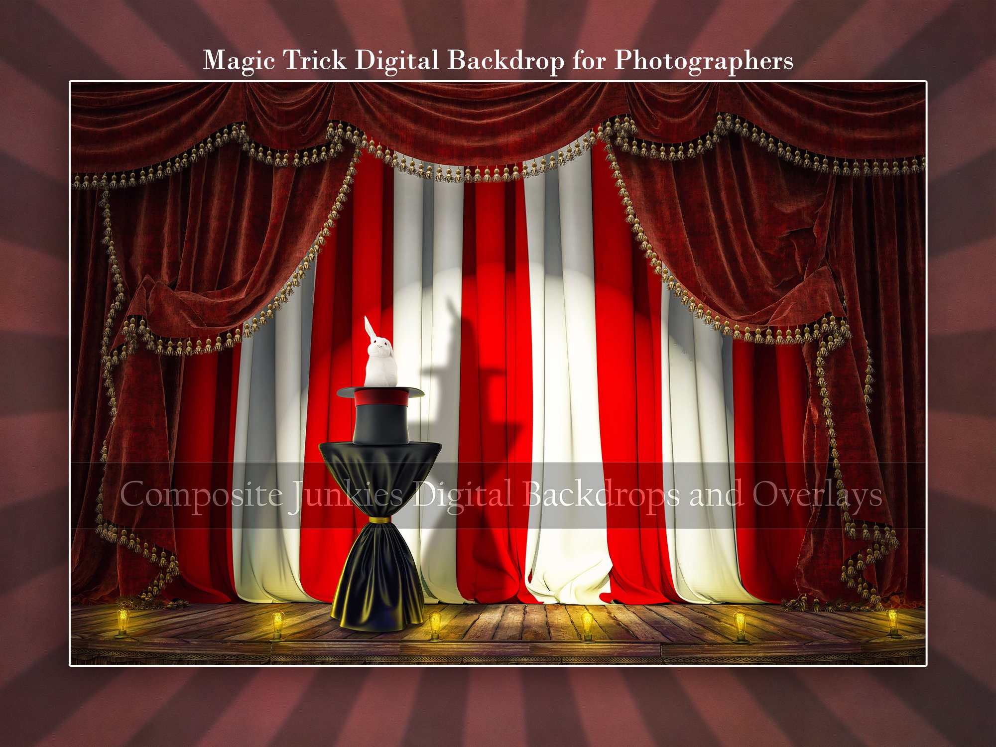 Magic Stage Digital Backdrop Background for Composite Photos, Magic ...