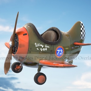 Digital Plane Overlay for Composite Photography | Toy Plane Clip Art | Plane PNG overlay | Plane Clip Art | Digital Background