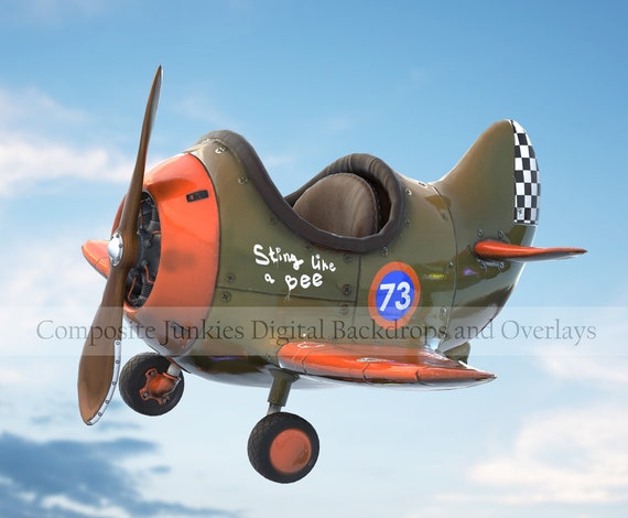 Digital Plane Overlay for Composite Photography | Toy Plane Clip Art | Plane PNG overlay | Plane Clip Art | Digital Background