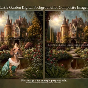 Castle Garden Digital Background | Fairy Tale Composite Backdrop | Composite Background | Princess Background | Prince Backdrop