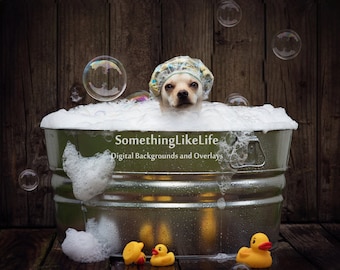 Bubble Bath Digital Background ~ Water