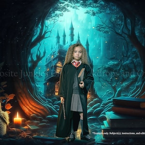 Fantasy Wizard Library for Composite Photography, Digital Backgrounds and Overlays, Magic Backdrop, For Photographers, Photography Backdrops