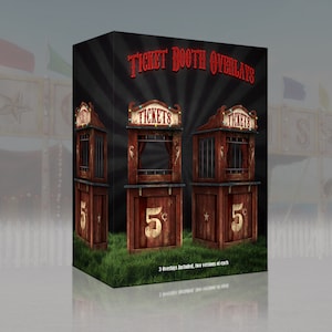 Ticket Booth Overlays, Circus Ticket Booth, Ticket Booth Clip Art, Circus PNGs, Composite Image Resources, Digital Product, Circus Backdrop
