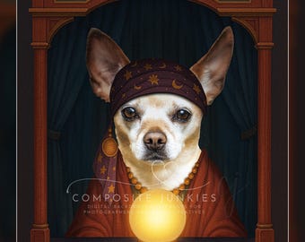 Fortune Teller Booth PSD Backdrop | Mystic Pet Photo Composite | Editable Photoshop Digital Background for Halloween or Fantasy