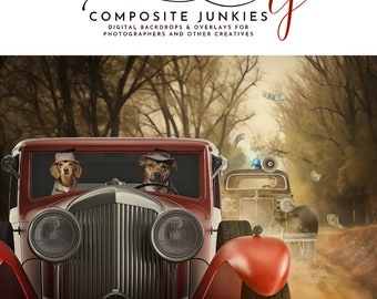 Infamous Couple Digital Backdrop for Photo Manipulations, Composite Background for Child and Pet Portrait Creative Images