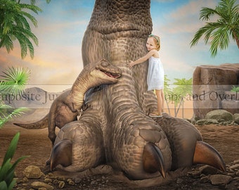 Dinosaur Digital Backdrop - Baby Trex digital backdrop - Dino background {PREMIUM}