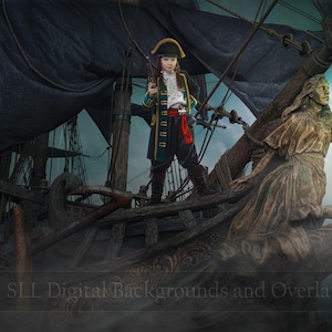 Pirate ship digital backdrop {PREMIUM}