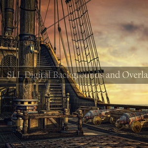 Pirate Ship digital backdrop digital background {PREMIUM}