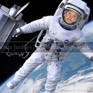 Space Digital Backdrop, Astronaut Digital Backdrop - Outer Space Digital Background - Space Digital Background - Composite Image