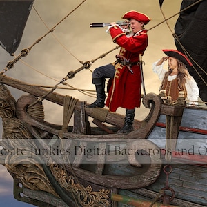 Pirate Ship Digital Backdrop - Pirate Digital Backdrop {PREMIUM}