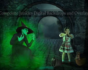 El maravilloso mago de Oz - Fondo digital de la Bruja Malvada - Fondo mágico - Halloween {PREMIUM}