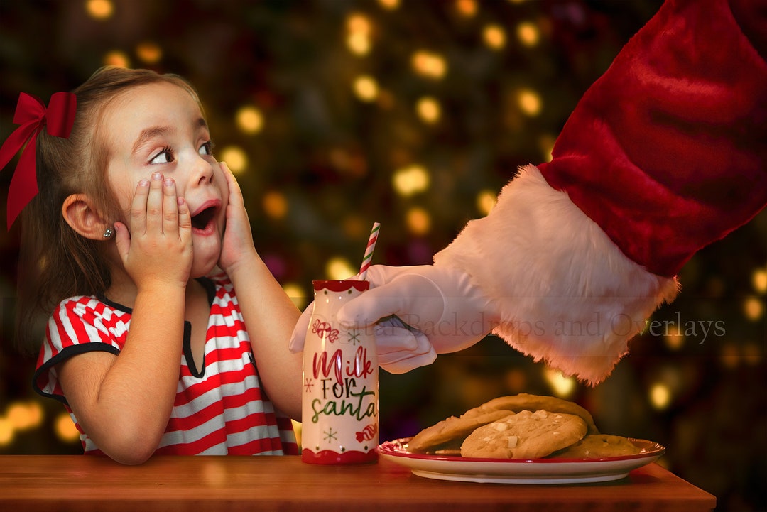 Milk for Santa Christmas Digital Backdrop Background for Composite