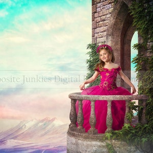 Castle Balcony Digital Backdrop - Princess themed digital backdrops {PREMIUM}