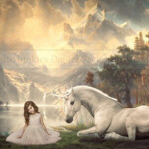 Magical Unicorn digital background backdrop for photography composites - Unicorn digital background - Unicorn composite background
