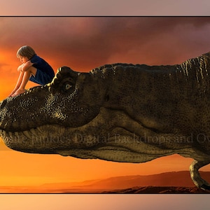 Trex Digital Background - Dinosaur Backdrop - Jurassic - Dino - Prehistoric {PREMIUM}