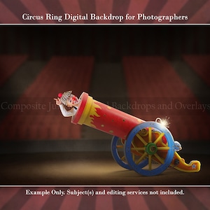 Circus Ring Digital Backdrop for Photography Composites, Circus Digital Background for Composite Photos, Human Cannonball Digital Backdrop