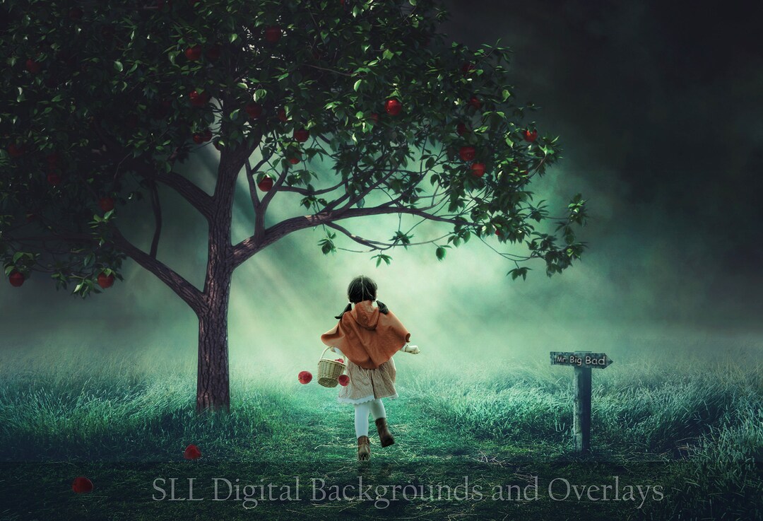 Dark Apple Tree Digital Background Backdrop Night Eerie - Etsy