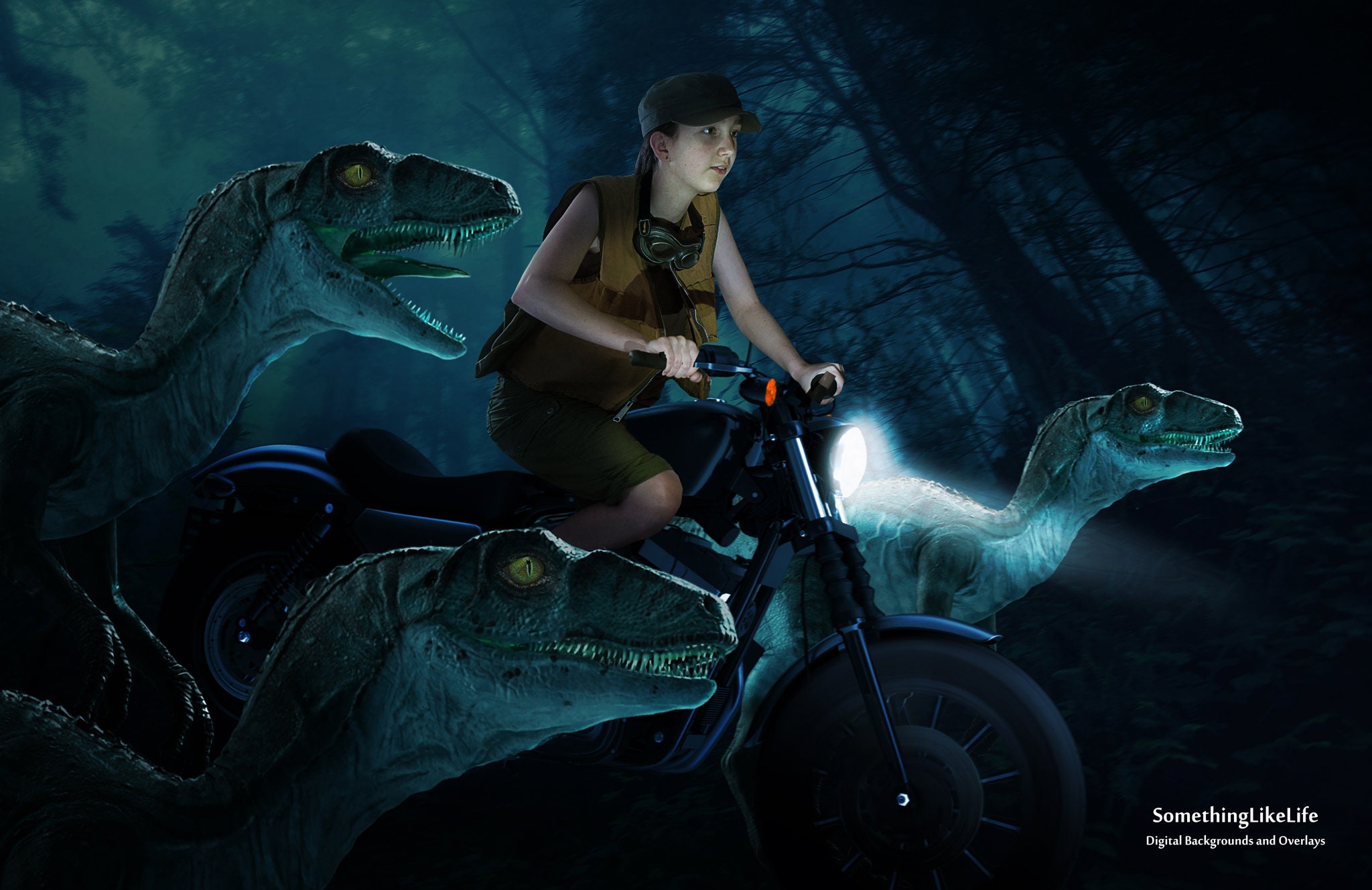 Raptor Race, Dinosaur Digital Backdrop {PREMIUM} - Etsy