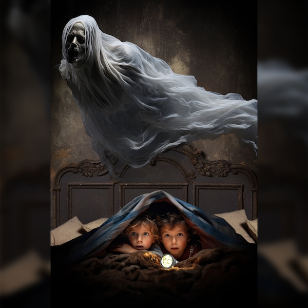 Ghost Story Digital Backdrop for Composite Images, Photo Insert Template, Photoshop, Spooky Photo Manipulation