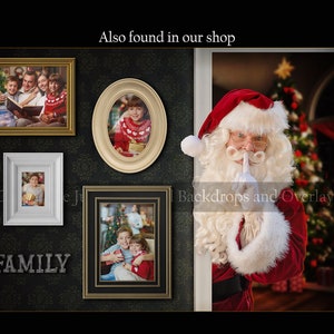 Santa Claus Holding Snow Globe Digital Background, Christmas Digital