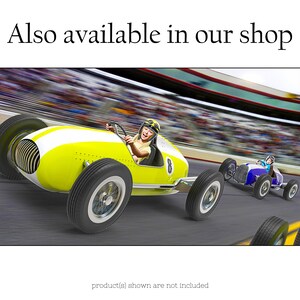 May include: A yellow and white race car with a number 8 on the side, driven by a young girl wearing a helmet and goggles. The car is racing on a track with a blurred background of spectators.