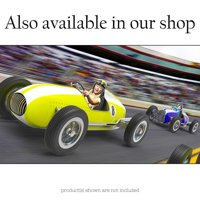 May include: A yellow and white race car with a number 8 on the side, driven by a young girl wearing a helmet and goggles. The car is racing on a track with a blurred background of spectators.