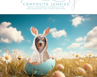 Custom Pet Portrait Easter Digital Backdrop, Photography Background, Photo Manipulation, Add your subject, Spring Time, Photoshop