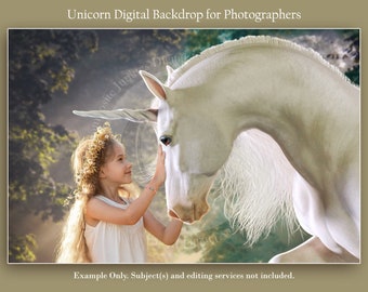 Photography Digital Unicorn Backdrop Background for Composite Images, Fantasy Background for Digital Art, Photoshop Composite Template