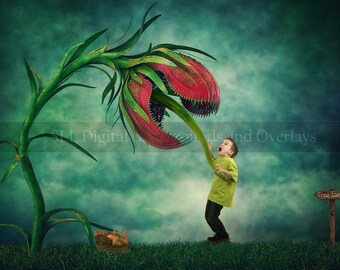 Killer Plant Digital Backdrop – Horror Photography Background (JPEG)