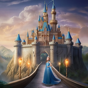 Fairy Tale Castle Digital Backdrop for Composite Photography / For Photographers / Digital Composite Art / Storybook Backdrop
