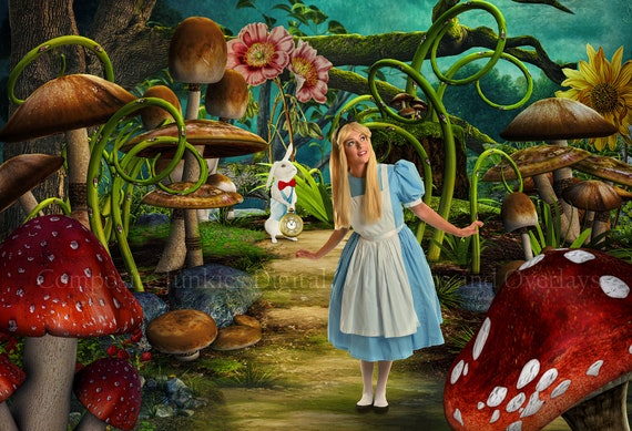 Buy Digital Backdrop Alice Wonderland With White Rabbit, Composite  Background, Composite Photography Background, Digital Download, Wonderland  Online in India 