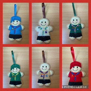 Gingerbread Boy Scout, Cub, squirrel, Leader hanging decoration or camp blanket patch image 7