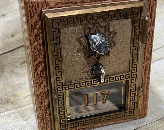 Vintage Oak Post Office Box Bank Etsy