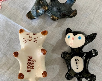 Walter Boss Bear Vintage Walter Bosse Brass Candle Holder Gum Parkers Vintage Cat Gum Parkers Hand Painted Ceramic Lot 3 Gum Parkers