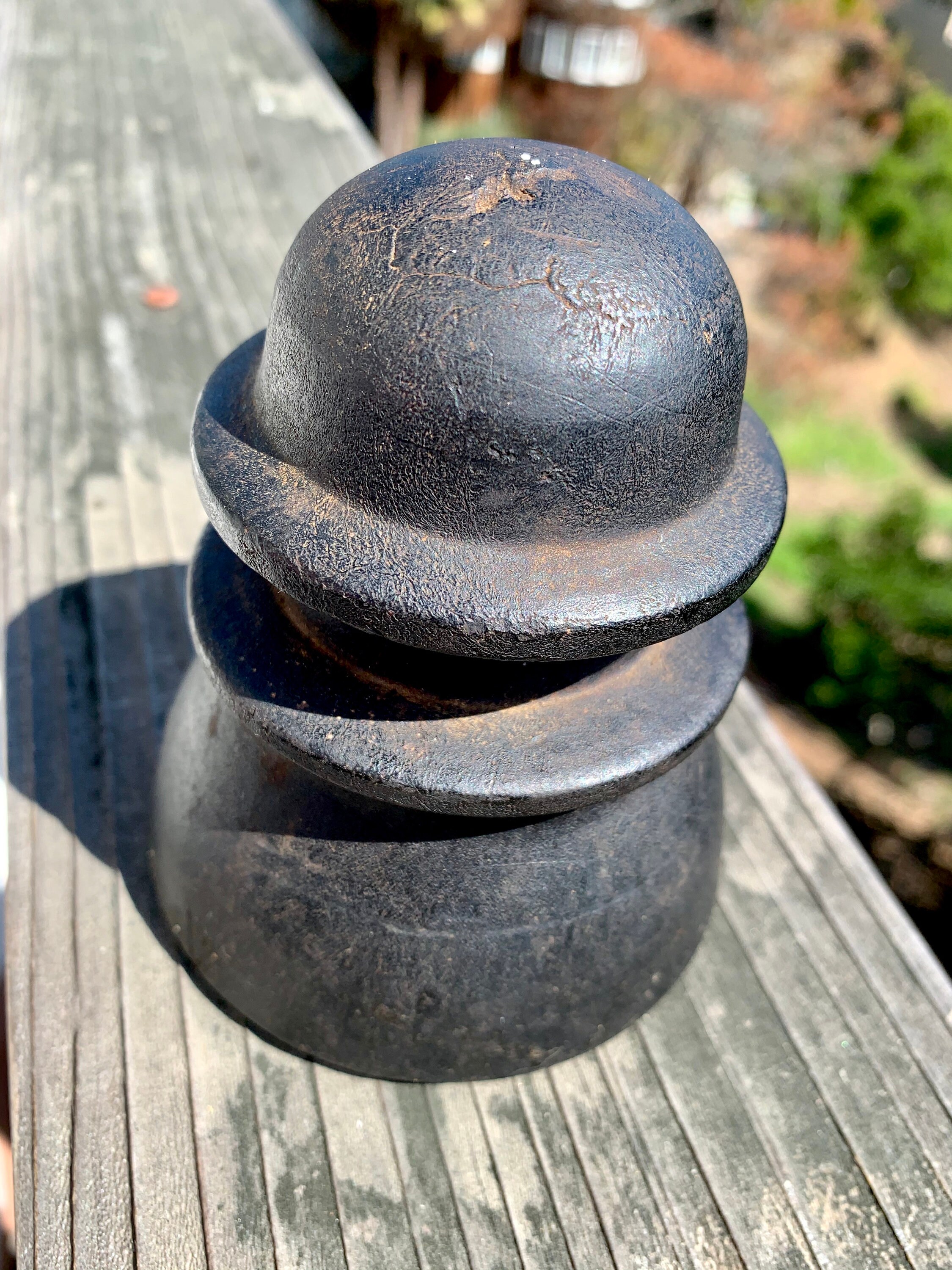 Vintage Wooden Insulator Round Dome Antique Wood Insulator Tar Etsy