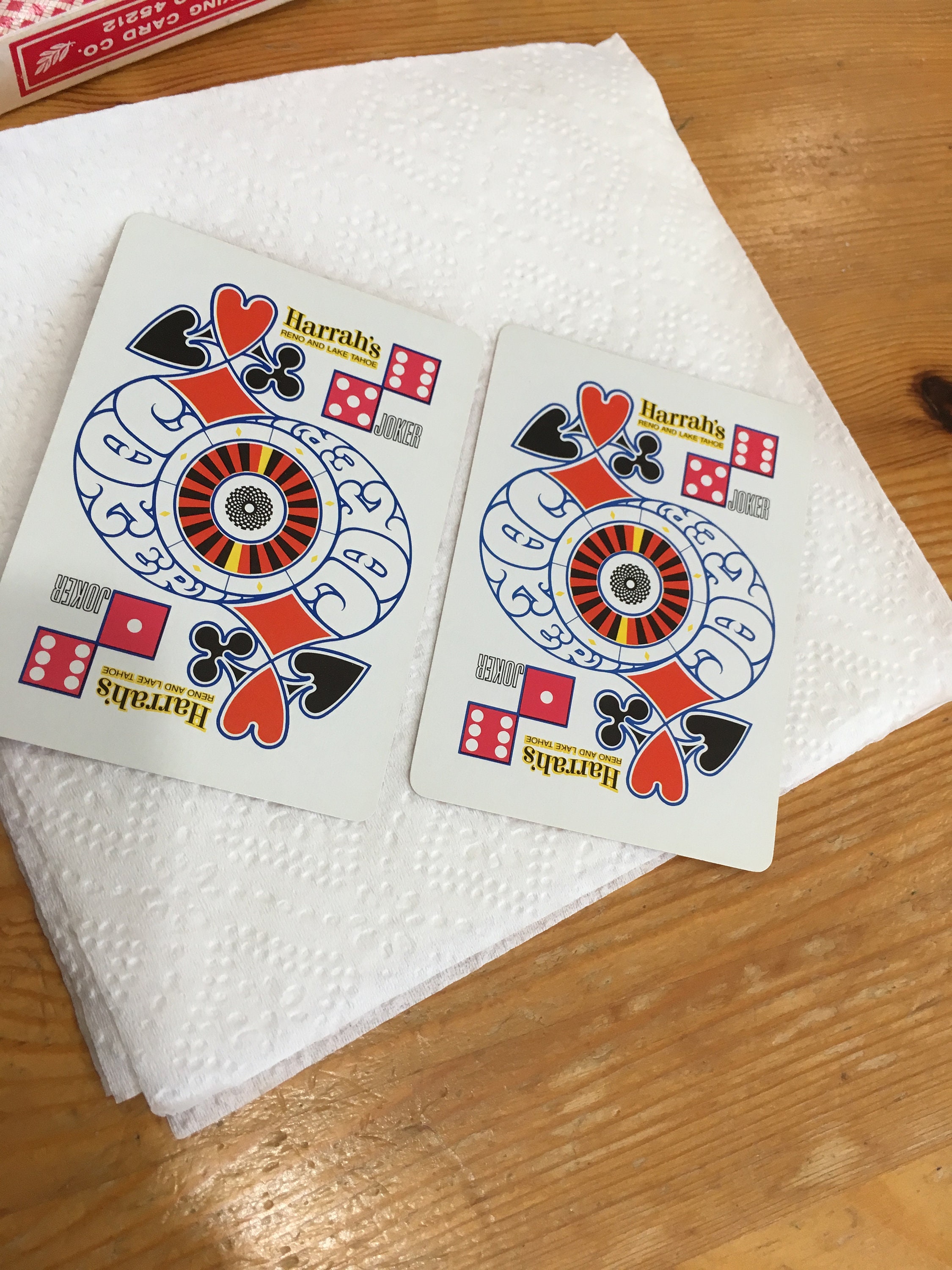 Harrahs Casino Playing Cards Original Signature on Flap Bee