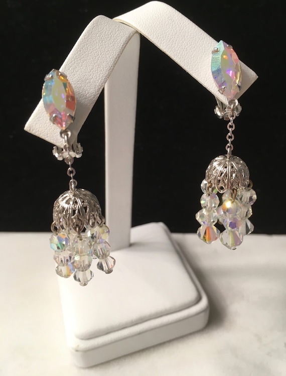 Lewis Segal Earrings Chandelier Vintage Aurora Bor