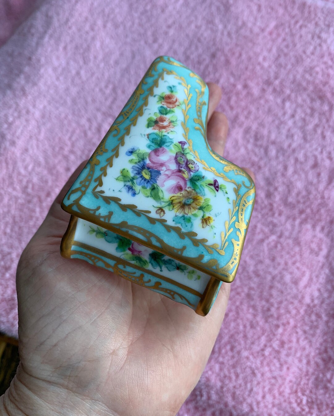 Antique Limoges Piano / Limoges France Green Mark / Decor Main / Signed